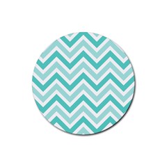 Zig Zags Pattern Rubber Coaster (round)  by Valentinaart