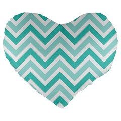 Zig Zags Pattern Large 19  Premium Heart Shape Cushions