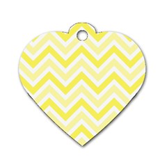 Zig Zags Pattern Dog Tag Heart (one Side) by Valentinaart