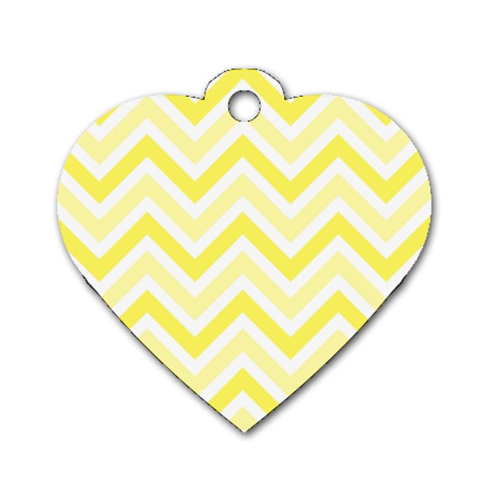 Zig zags pattern Dog Tag Heart (One Side)