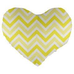 Zig Zags Pattern Large 19  Premium Flano Heart Shape Cushions by Valentinaart