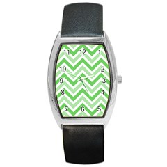 Zig Zags Pattern Barrel Style Metal Watch by Valentinaart