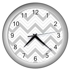 Zig zags pattern Wall Clocks (Silver) 