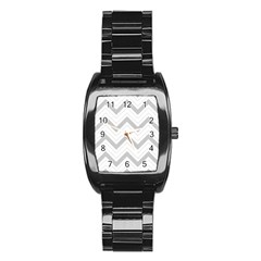 Zig zags pattern Stainless Steel Barrel Watch