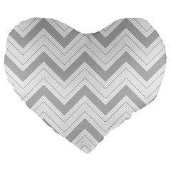 Zig zags pattern Large 19  Premium Flano Heart Shape Cushions