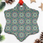 Decorative Ornamental Geometric Pattern Snowflake Ornament (Two Sides) Back