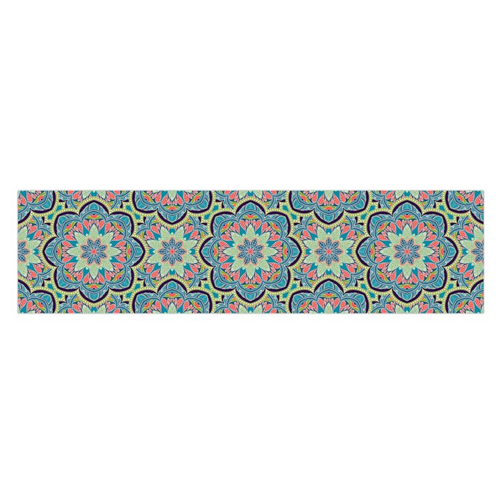 Decorative Ornamental Geometric Pattern Satin Scarf (Oblong)