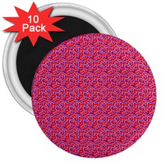 Red White And Blue Leopard Print  3  Magnets (10 Pack)  by PhotoNOLA