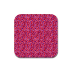 Red White And Blue Leopard Print  Rubber Square Coaster (4 Pack) 