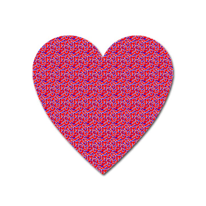 Red White and Blue Leopard Print  Heart Magnet