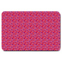 Red White And Blue Leopard Print  Large Doormat 