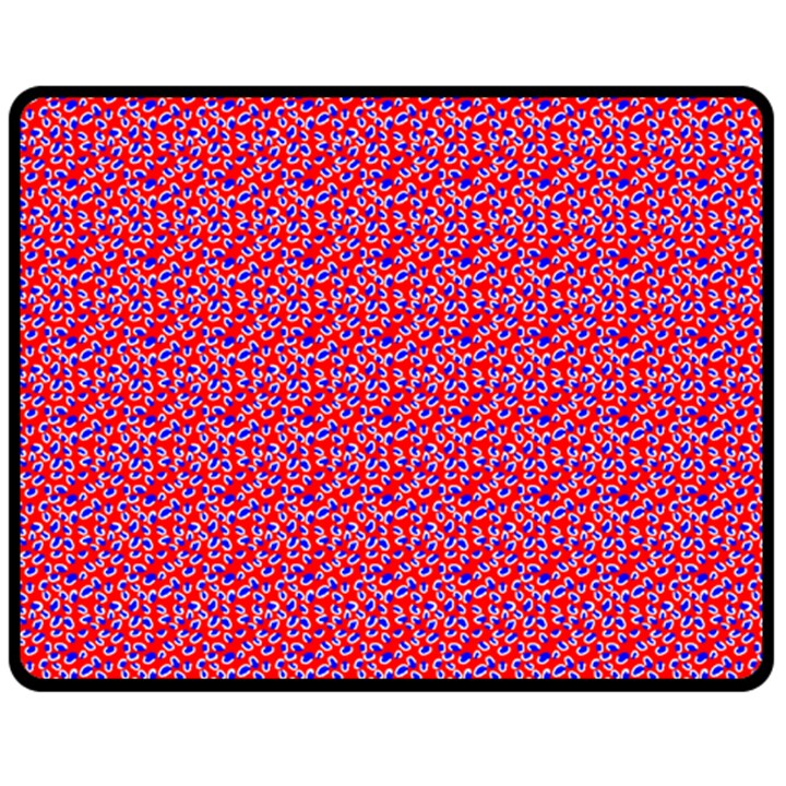 Red White and Blue Leopard Print  Fleece Blanket (Medium) 