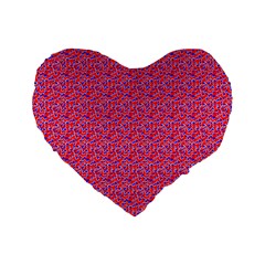 Red White And Blue Leopard Print  Standard 16  Premium Heart Shape Cushions