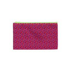 Red White And Blue Leopard Print  Cosmetic Bag (xs)