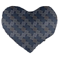 Decorative Ornamental Geometric Pattern Large 19  Premium Heart Shape Cushions by TastefulDesigns