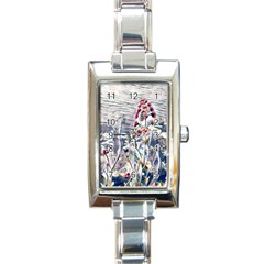 Port Flowers Rectangle Italian Charm Watch