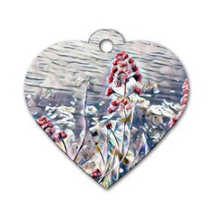 Port Flowers Dog Tag Heart (two Sides)