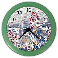 Port Flowers Color Wall Clocks by DeneWestUK