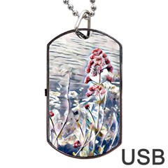 Port Flowers Dog Tag Usb Flash (two Sides) by DeneWestUK