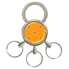 Solar Mandala  Orange Rangoli  3-ring Key Chain by bunart