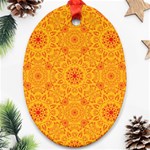 Solar mandala. Orange rangoli. Oval Ornament (Two Sides) Front