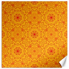 Solar Mandala  Orange Rangoli  Canvas 20  X 20  by bunart