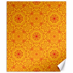 Solar Mandala  Orange Rangoli  Canvas 20  X 24  by bunart