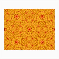 Solar Mandala  Orange Rangoli  Small Glasses Cloth (2 Sides)