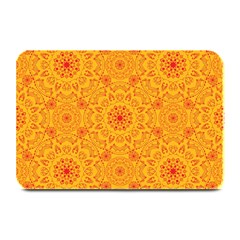 Solar Mandala  Orange Rangoli  Plate Mat by bunart