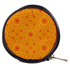 Solar Mandala  Orange Rangoli  Mini Makeup Bag by bunart