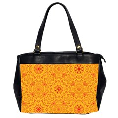 Solar Mandala  Orange Rangoli  Oversize Office Handbag (2 Sides) by bunart