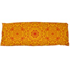 Solar Mandala  Orange Rangoli  Body Pillow Case Dakimakura (two Sides) by bunart