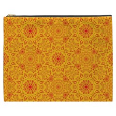 Solar Mandala  Orange Rangoli  Cosmetic Bag (xxxl)