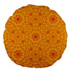 Solar mandala. Orange rangoli. Large 18  Premium Round Cushion  Back