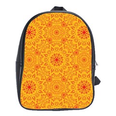 Solar Mandala  Orange Rangoli  School Bag (xl) by bunart