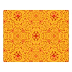 Solar Mandala  Orange Rangoli  Double Sided Flano Blanket (large) by bunart