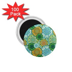 Forest Spirits  Green Mandalas  1 75  Magnet (100 Pack)  by bunart