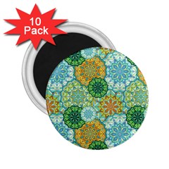 Forest Spirits  Green Mandalas  2 25  Magnet (10 Pack) by bunart