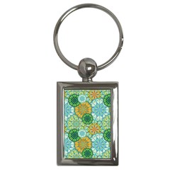 Forest Spirits  Green Mandalas  Key Chain (rectangle) by bunart