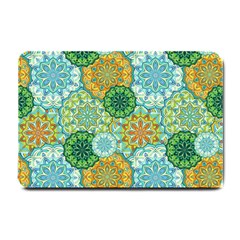 Forest Spirits  Green Mandalas  Small Doormat by bunart