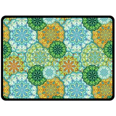 Forest Spirits  Green Mandalas  Fleece Blanket (large)