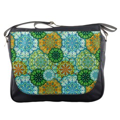 Forest Spirits  Green Mandalas  Messenger Bag by bunart