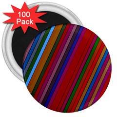 Color Stripes Pattern 3  Magnets (100 Pack) by Simbadda