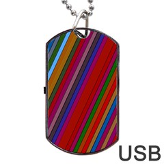 Color Stripes Pattern Dog Tag Usb Flash (one Side) by Simbadda