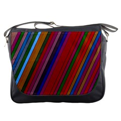 Color Stripes Pattern Messenger Bags by Simbadda