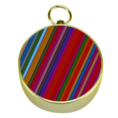 Color Stripes Pattern Gold Compasses by Simbadda