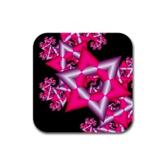 Star Of David On Black Rubber Square Coaster (4 Pack)  by Simbadda