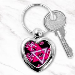 Star Of David On Black Key Chains (heart)  by Simbadda