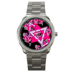 Star Of David On Black Sport Metal Watch by Simbadda