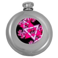 Star Of David On Black Round Hip Flask (5 Oz) by Simbadda